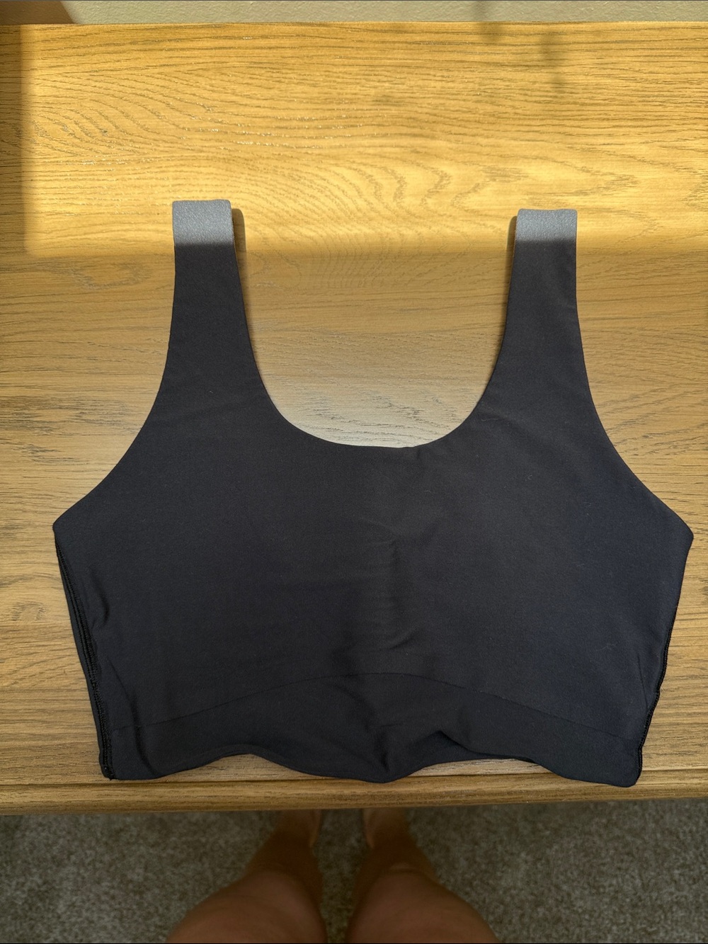 Seamless Black Scoop Neck Bralette - Women’s